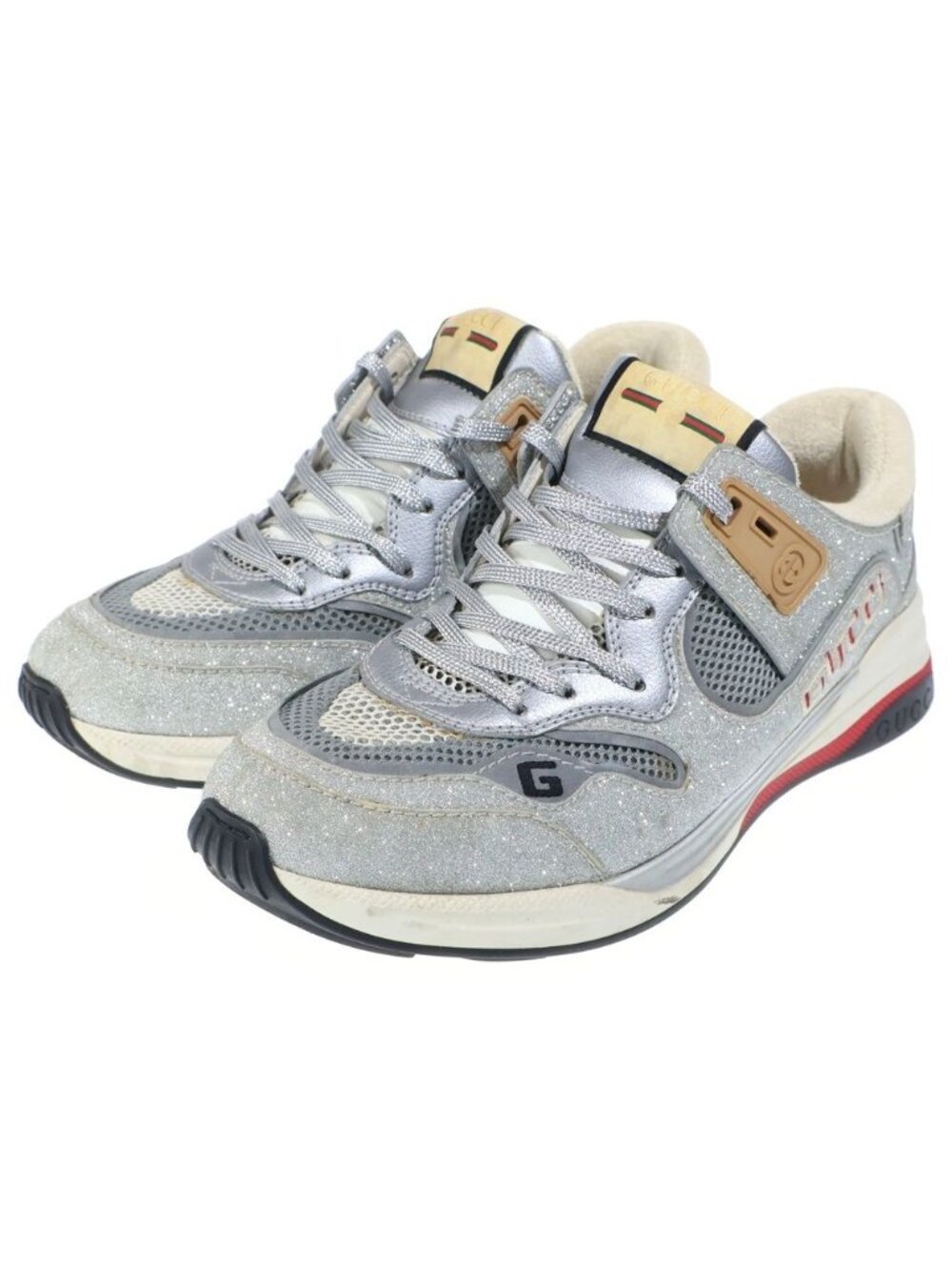 Gucci Ultraspace Low Cut Sneakers Shoes Silver - Picture 2 of 6